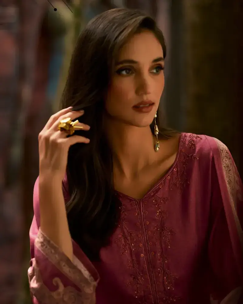 Deep Magenta Viscose Mulsin Salwar Suit