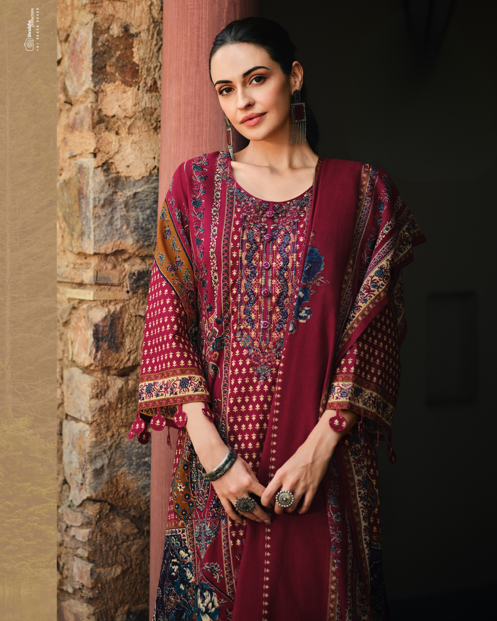 Red Cotton Fancy Suit – Lightweight Summer Style