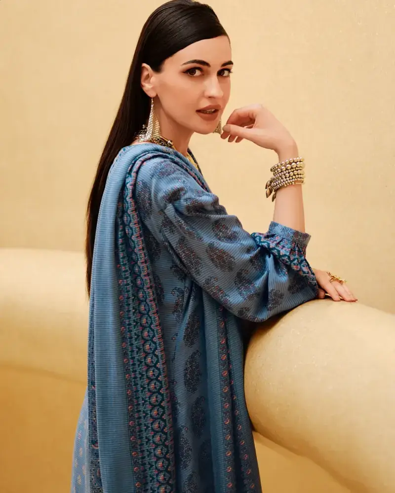 Blue Pashmina Suit