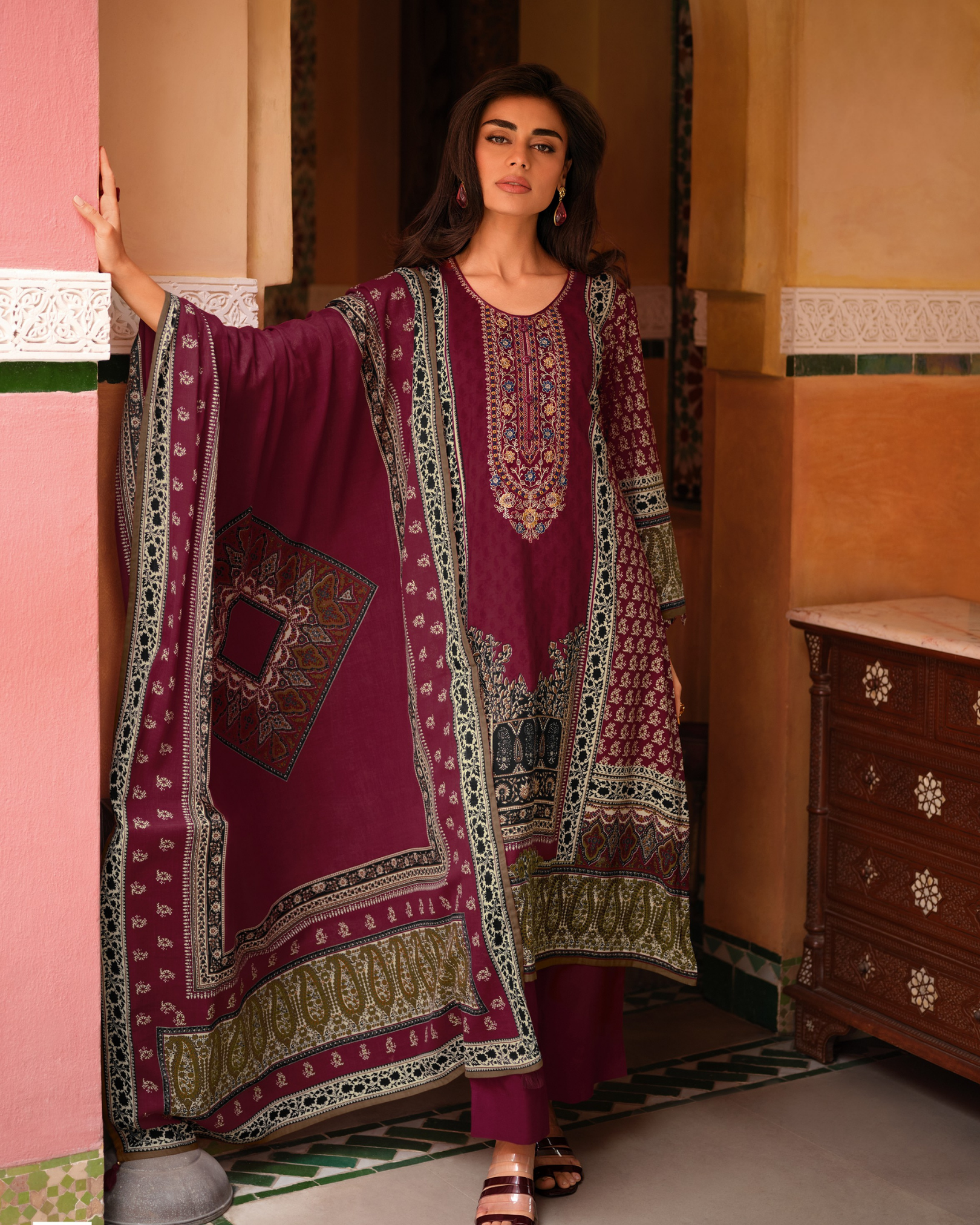 Red Fancy Cotton Salwar
