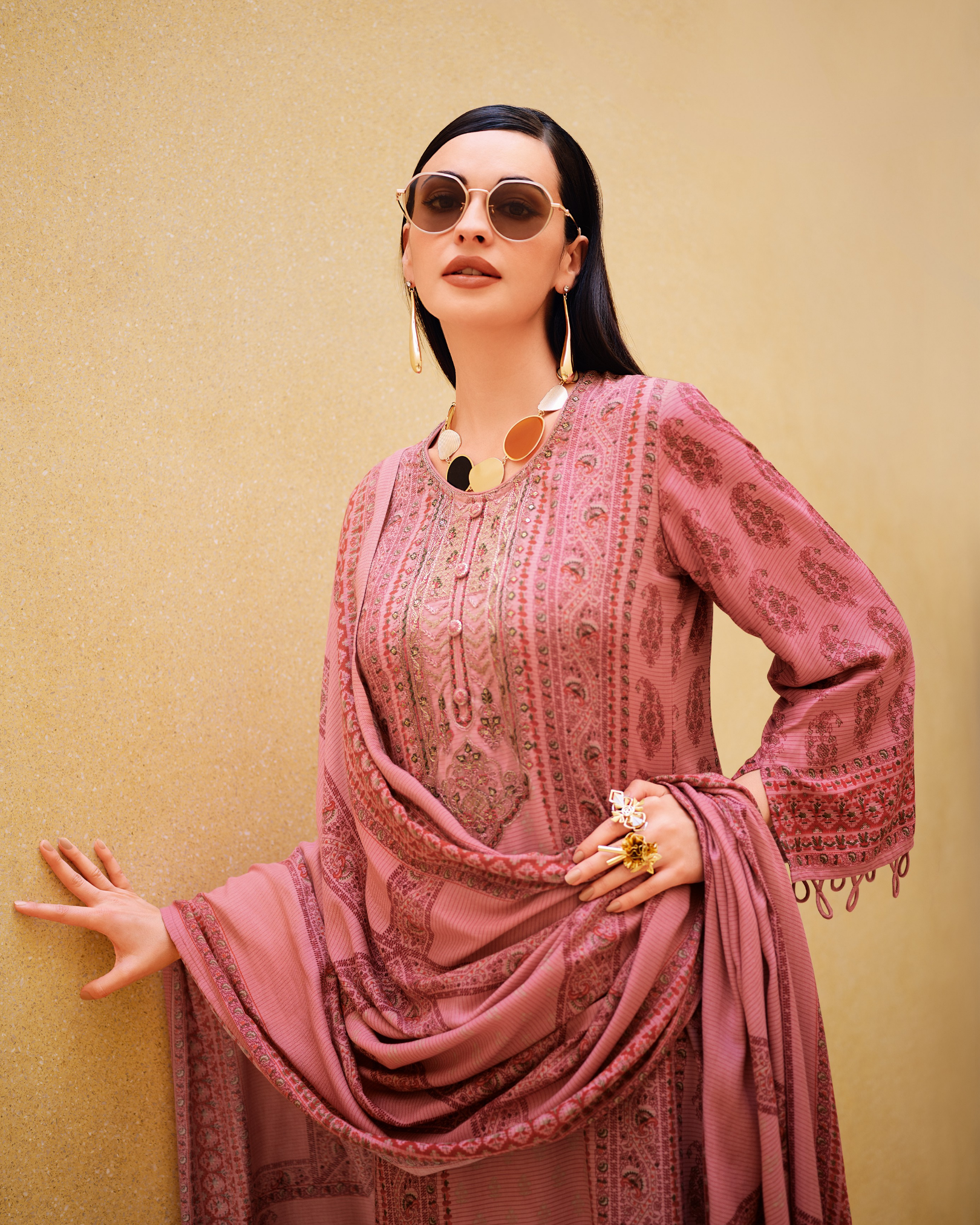 Baby Pink Pashmina Suit